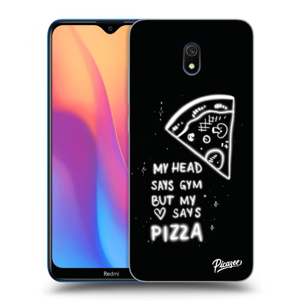 Picasee silikonski črni ovitek za Xiaomi Redmi 8A - Pizza