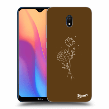 Ovitek za Xiaomi Redmi 8A - Brown flowers