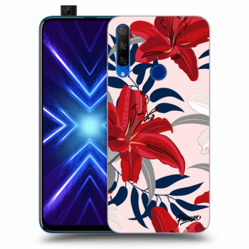 Picasee silikonski prozorni ovitek za Honor 9X - Red Lily