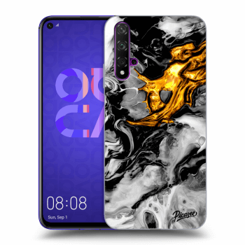 Picasee silikonski črni ovitek za Huawei Nova 5T - Black Gold 2