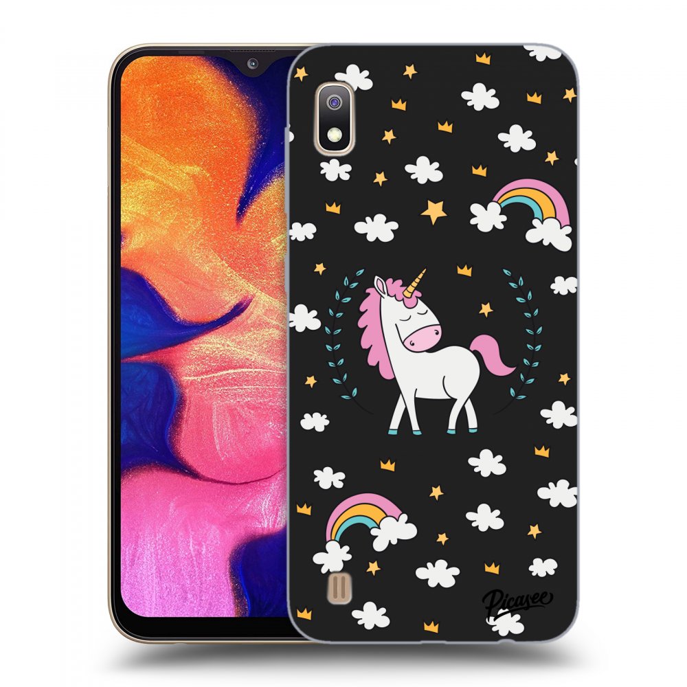 Picasee silikonski črni ovitek za Samsung Galaxy A10 A105F - Unicorn star heaven