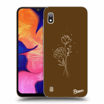 Ovitek za Samsung Galaxy A10 A105F - Brown flowers