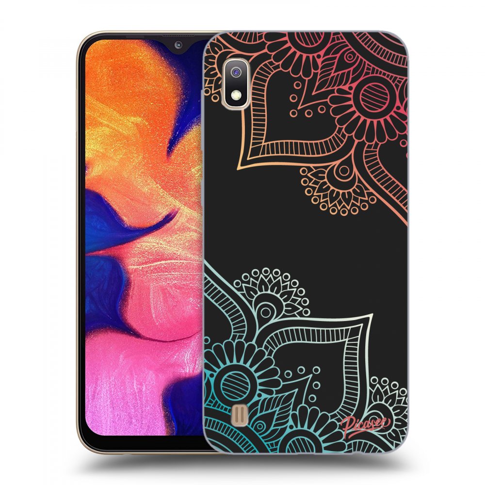Picasee silikonski črni ovitek za Samsung Galaxy A10 A105F - Flowers pattern