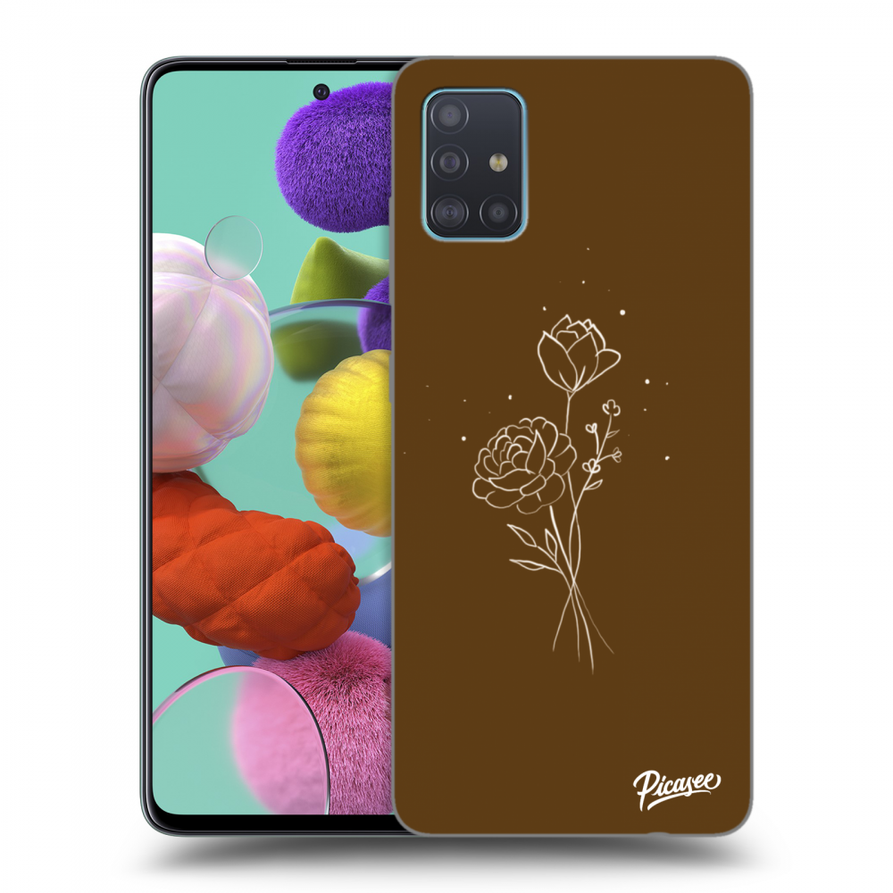 Picasee silikonski prozorni ovitek za Samsung Galaxy A51 A515F - Brown flowers