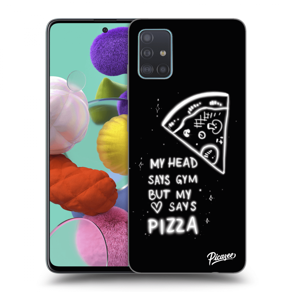 Picasee silikonski črni ovitek za Samsung Galaxy A51 A515F - Pizza