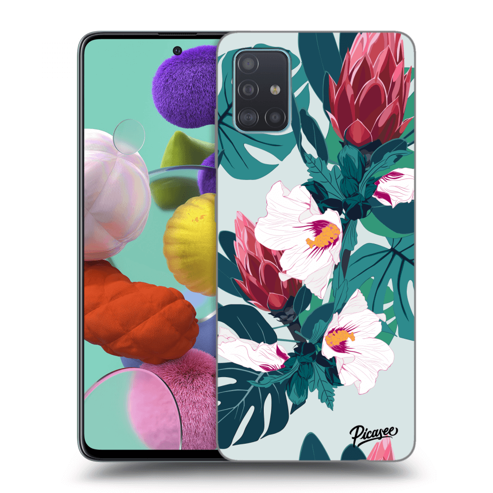 Picasee silikonski črni ovitek za Samsung Galaxy A51 A515F - Rhododendron