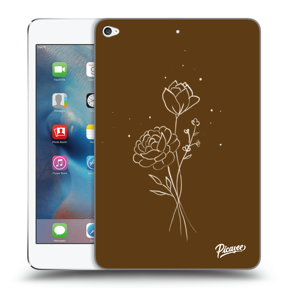Picasee silikonski prozorni ovitek za Apple iPad mini 4 - Brown flowers