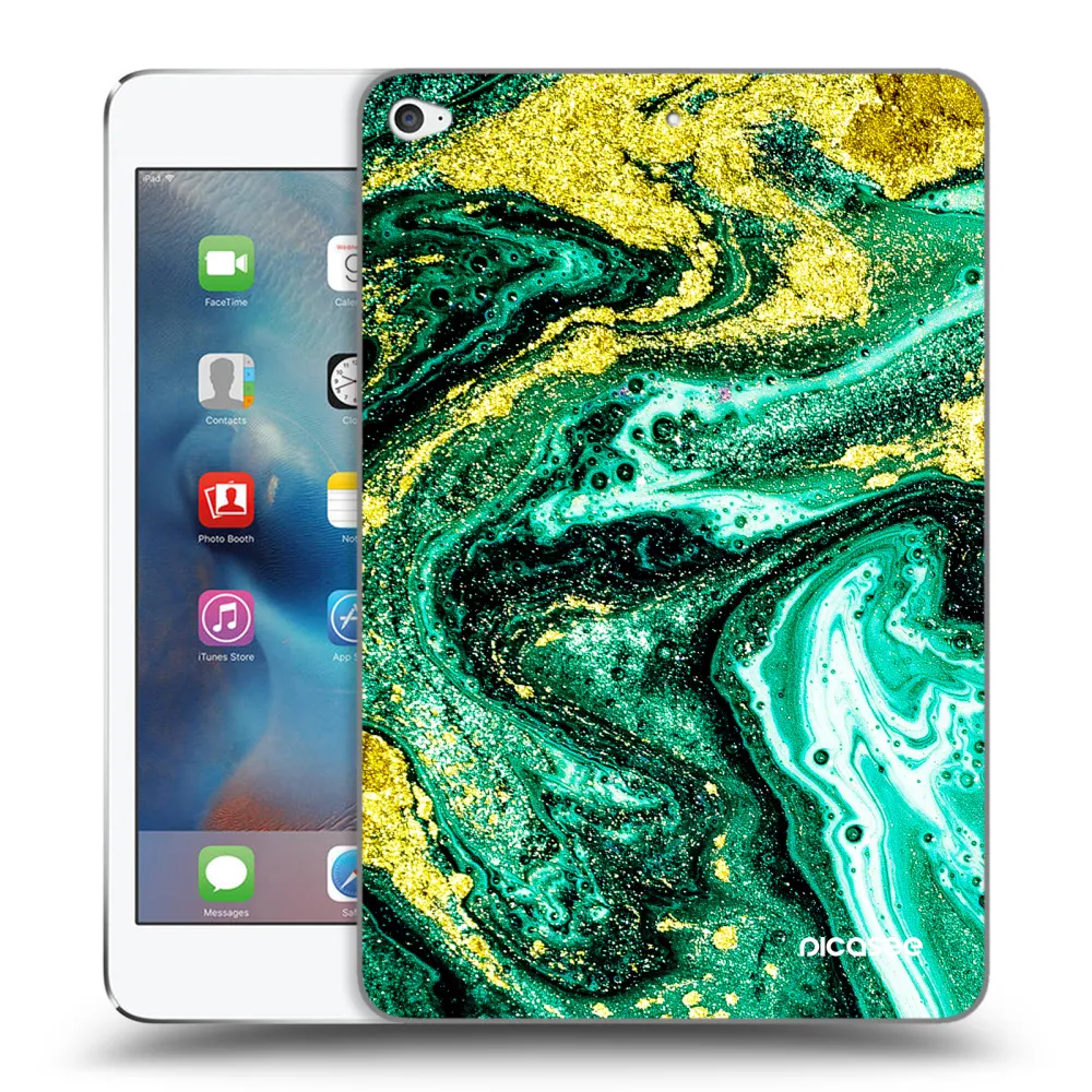 Picasee silikonski prozorni ovitek za Apple iPad mini 4 - Green Gold