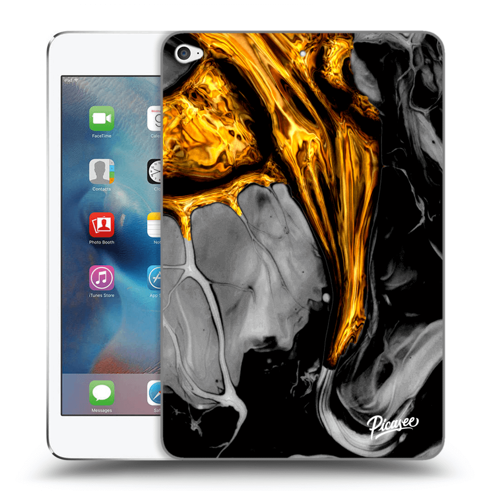 Picasee silikonski prozorni ovitek za Apple iPad mini 4 - Black Gold