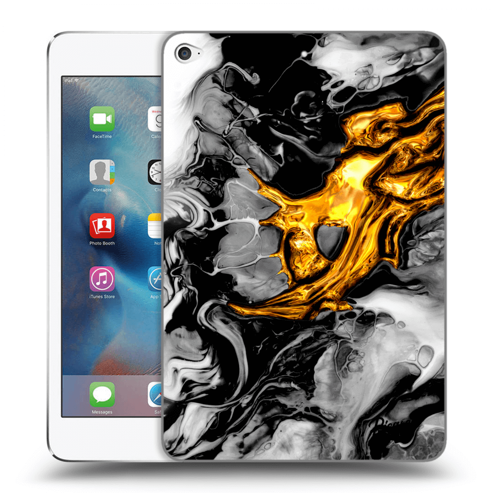 Picasee silikonski črni ovitek za Apple iPad mini 4 - Black Gold 2