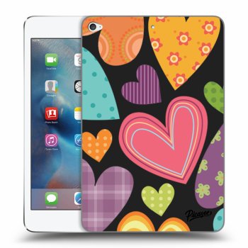 Picasee silikonski črni ovitek za Apple iPad mini 4 - Colored heart
