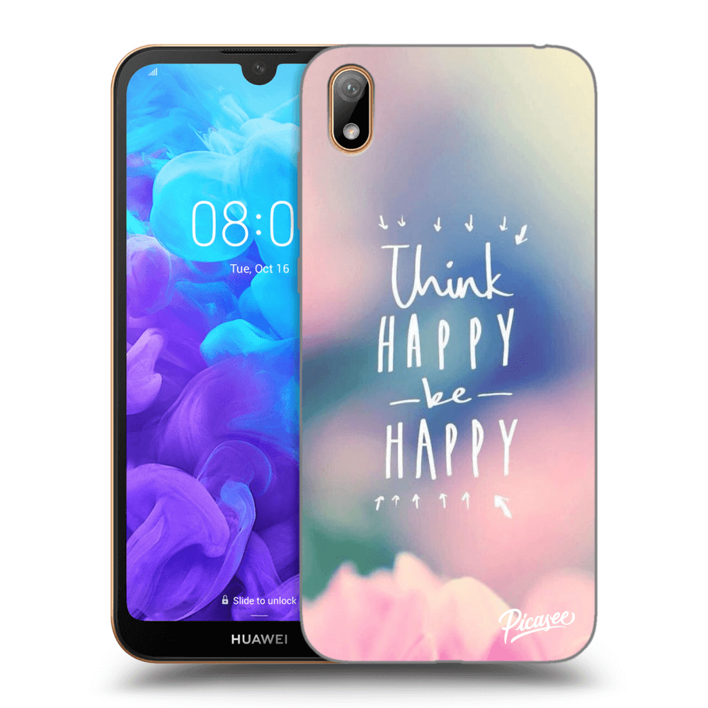 Picasee silikonski prozorni ovitek za Huawei Y5 2019 - Think happy be happy