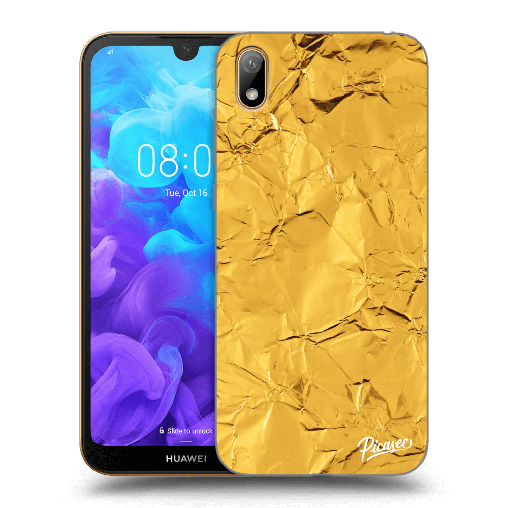 Picasee silikonski prozorni ovitek za Huawei Y5 2019 - Gold