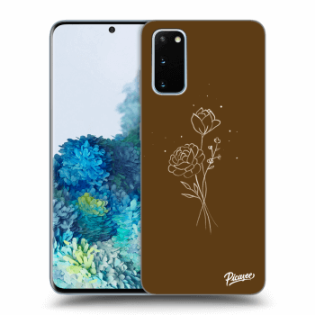 Ovitek za Samsung Galaxy S20 G980F - Brown flowers