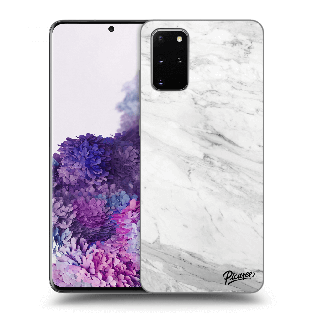 Picasee silikonski črni ovitek za Samsung Galaxy S20+ G985F - White marble