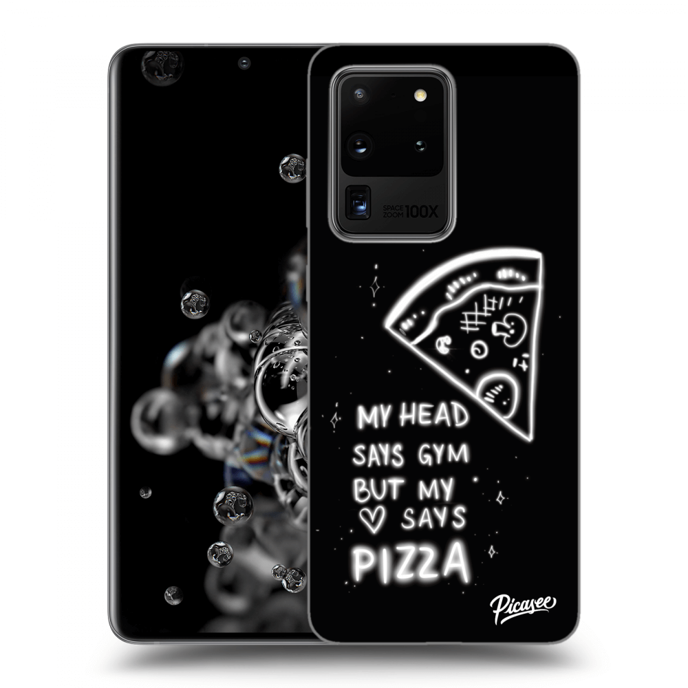 Picasee silikonski črni ovitek za Samsung Galaxy S20 Ultra 5G G988F - Pizza