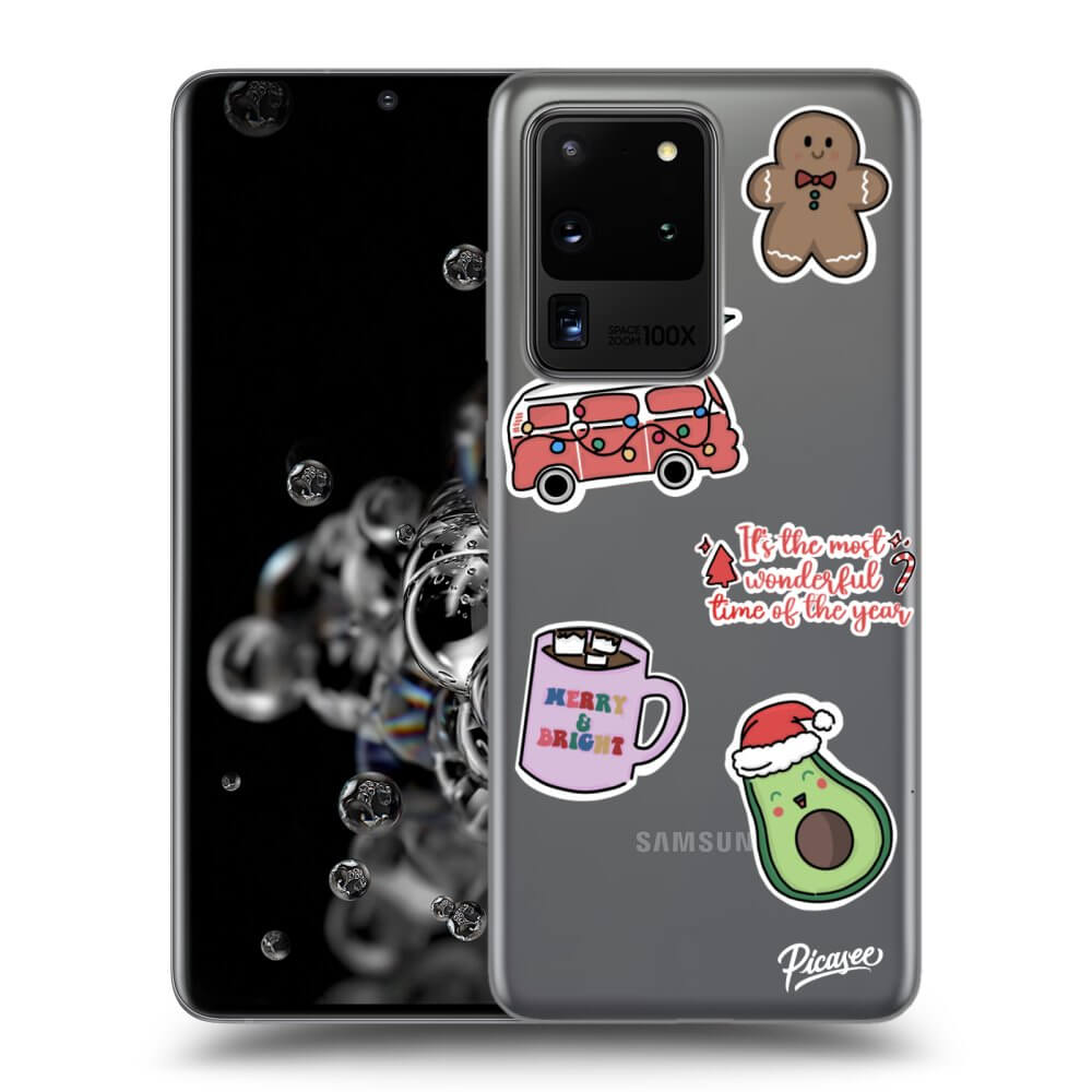 Picasee silikonski prozorni ovitek za Samsung Galaxy S20 Ultra 5G G988F - Christmas Stickers
