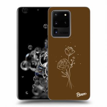 Ovitek za Samsung Galaxy S20 Ultra 5G G988F - Brown flowers