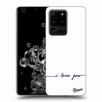 Picasee silikonski črni ovitek za Samsung Galaxy S20 Ultra 5G G988F - I love you