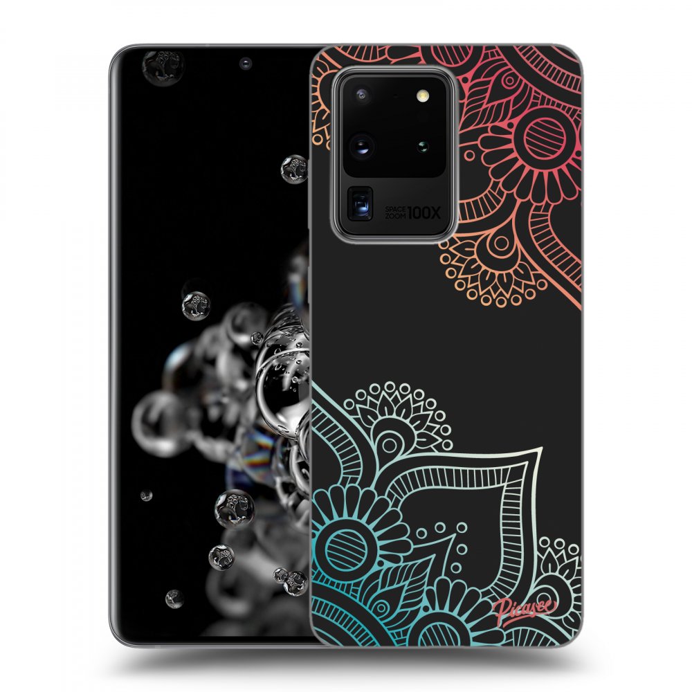 Picasee silikonski črni ovitek za Samsung Galaxy S20 Ultra 5G G988F - Flowers pattern