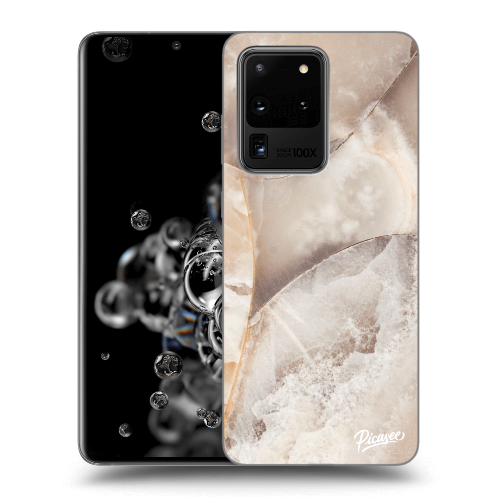 Picasee silikonski črni ovitek za Samsung Galaxy S20 Ultra 5G G988F - Cream marble