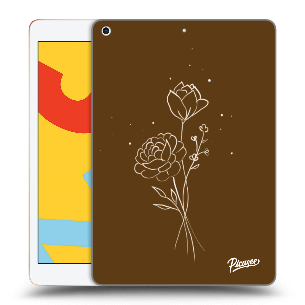 Picasee silikonski črni ovitek za Apple iPad 10.2" 2019 (7. gen) - Brown flowers