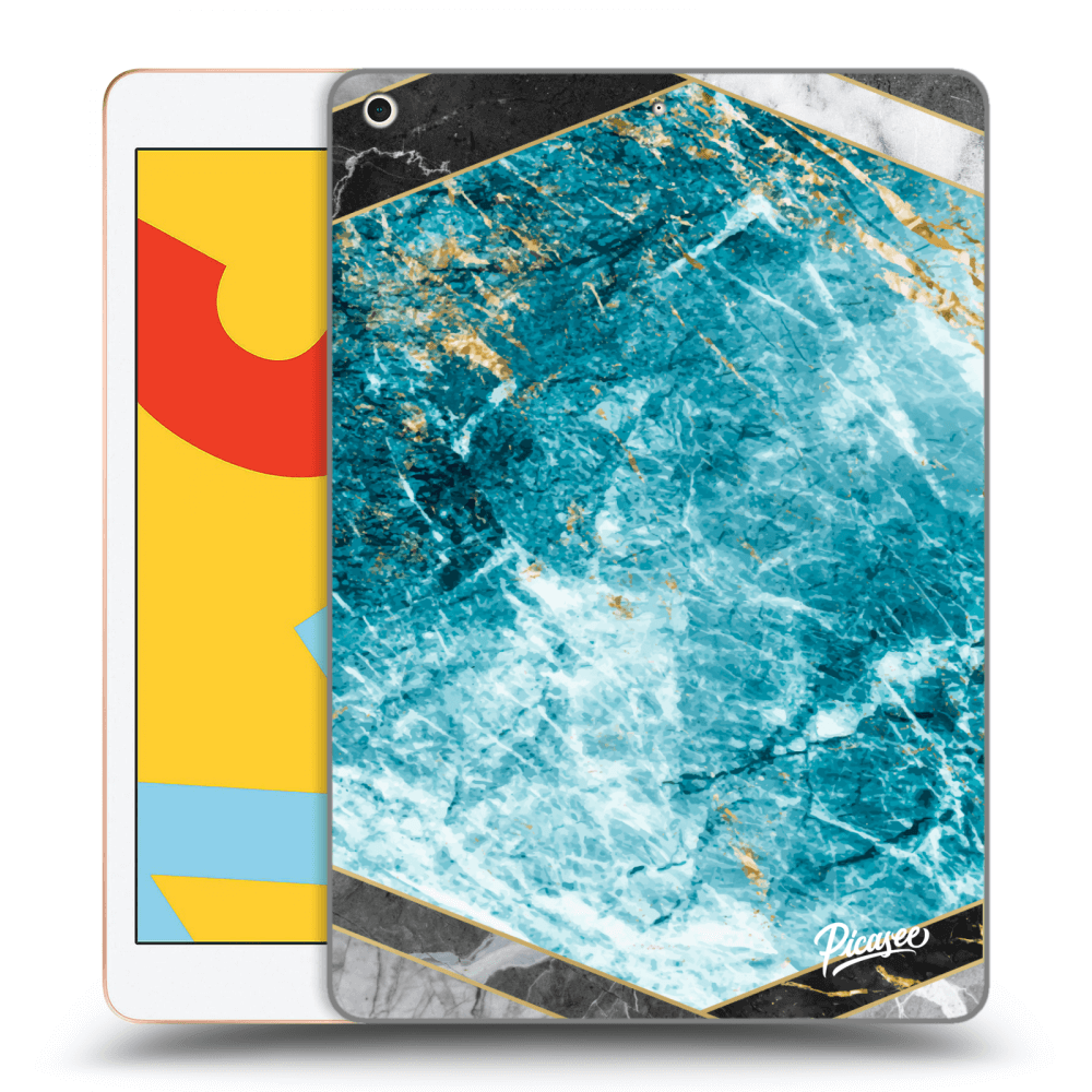 Picasee silikonski prozorni ovitek za Apple iPad 10.2" 2019 (7. gen) - Blue geometry