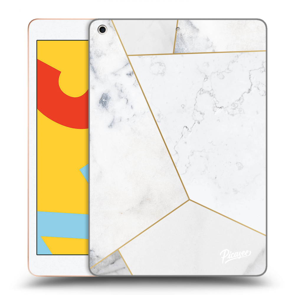 Picasee silikonski črni ovitek za Apple iPad 10.2" 2019 (7. gen) - White tile