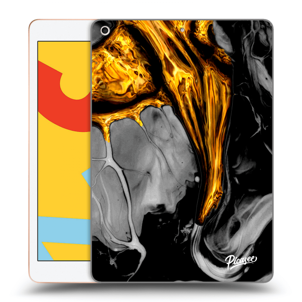 Picasee silikonski prozorni ovitek za Apple iPad 10.2" 2019 (7. gen) - Black Gold