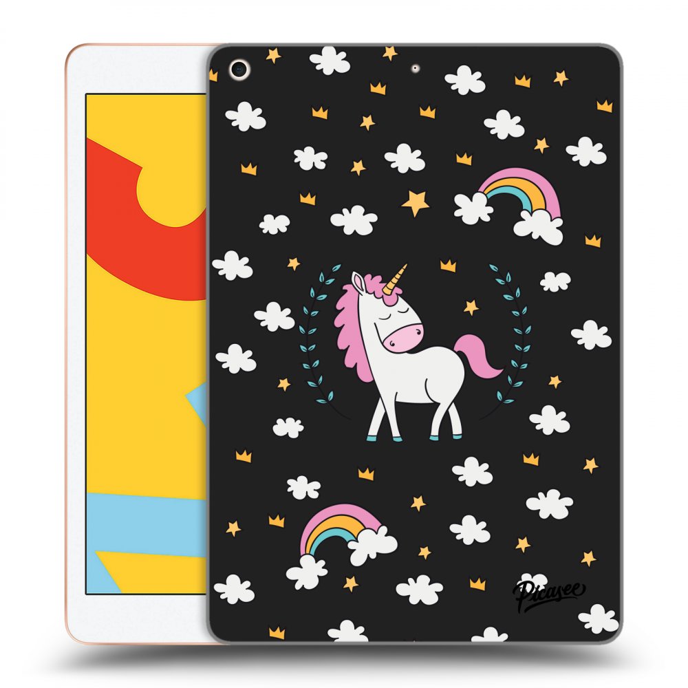 Picasee silikonski črni ovitek za Apple iPad 10.2" 2019 (7. gen) - Unicorn star heaven