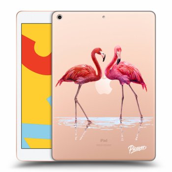 Picasee silikonski prozorni ovitek za Apple iPad 10.2" 2019 (7. gen) - Flamingos couple