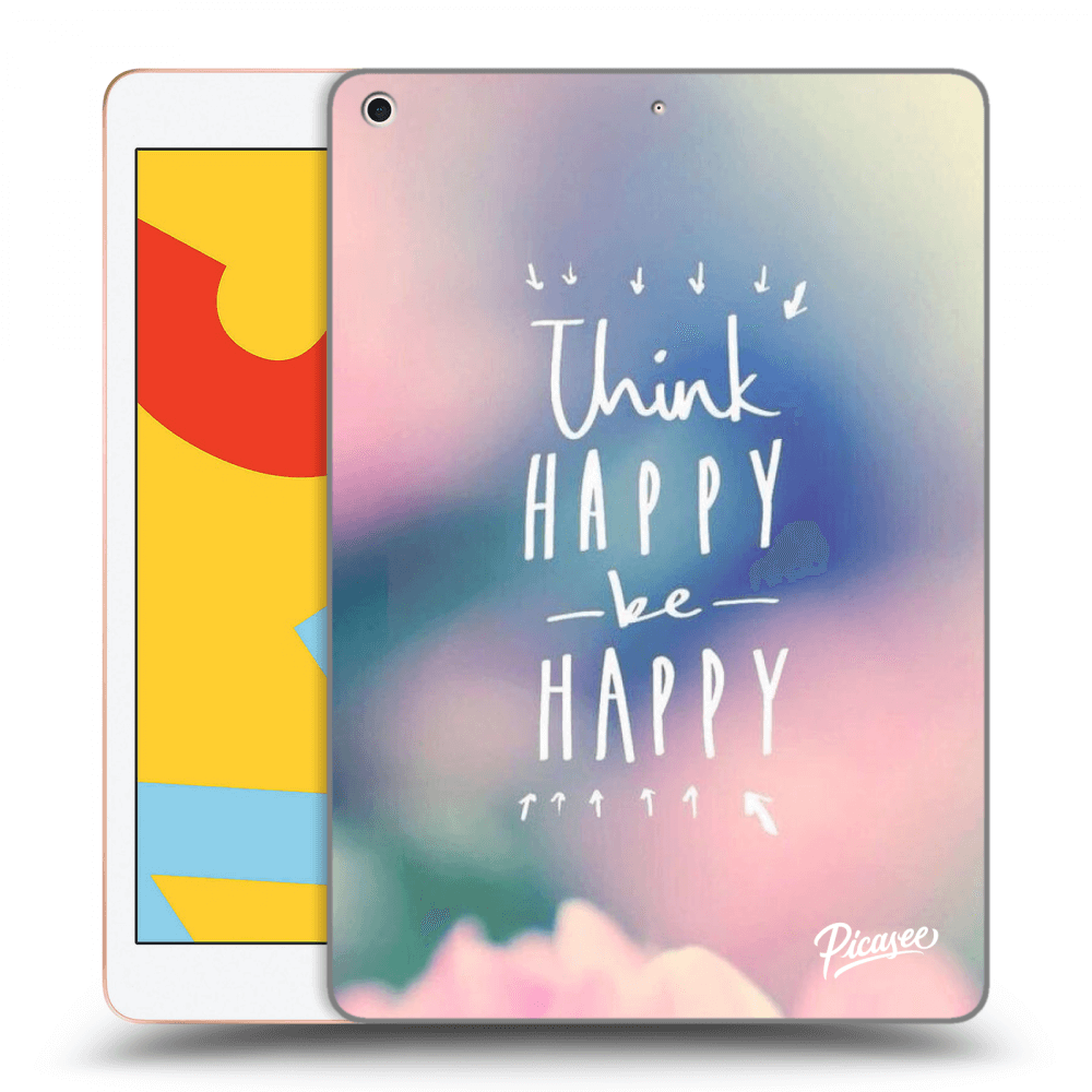 Picasee silikonski črni ovitek za Apple iPad 10.2" 2019 (7. gen) - Think happy be happy
