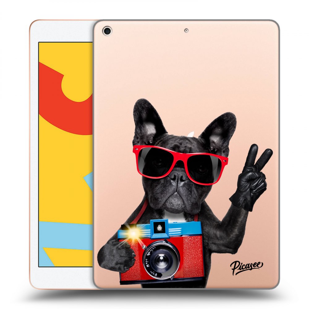 Picasee silikonski prozorni ovitek za Apple iPad 10.2" 2019 (7. gen) - French Bulldog