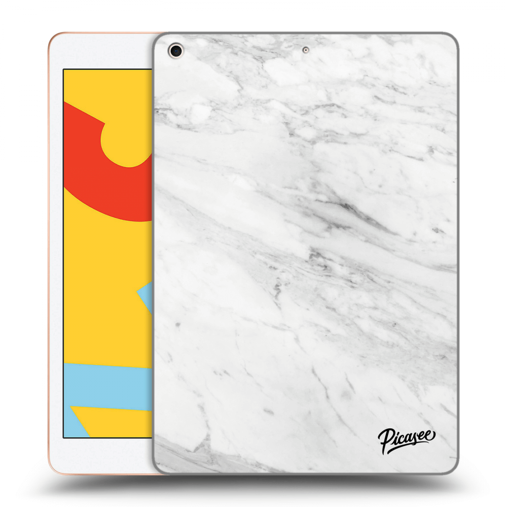 Picasee silikonski črni ovitek za Apple iPad 10.2" 2019 (7. gen) - White marble
