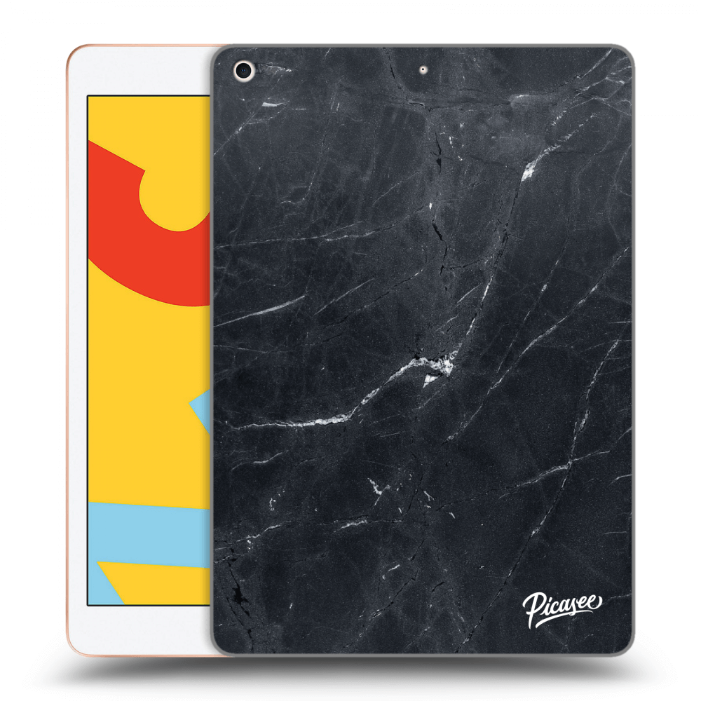 Picasee silikonski črni ovitek za Apple iPad 10.2" 2019 (7. gen) - Black marble