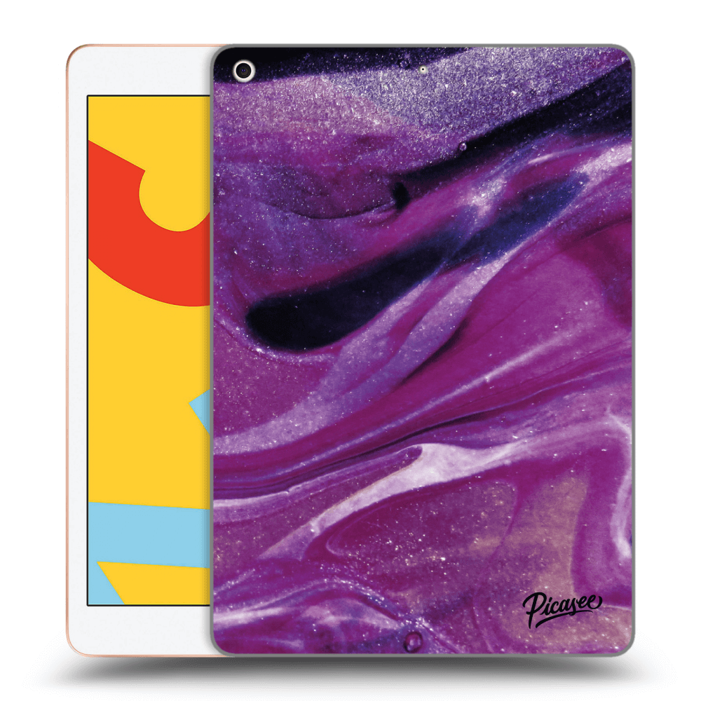 Picasee silikonski prozorni ovitek za Apple iPad 10.2" 2019 (7. gen) - Purple glitter