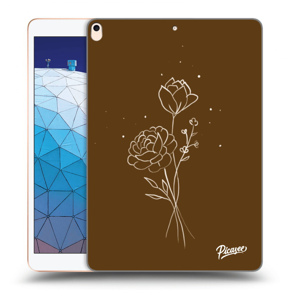 Picasee silikonski prozorni ovitek za Apple iPad Air 10.5" 2019 (3.gen) - Brown flowers