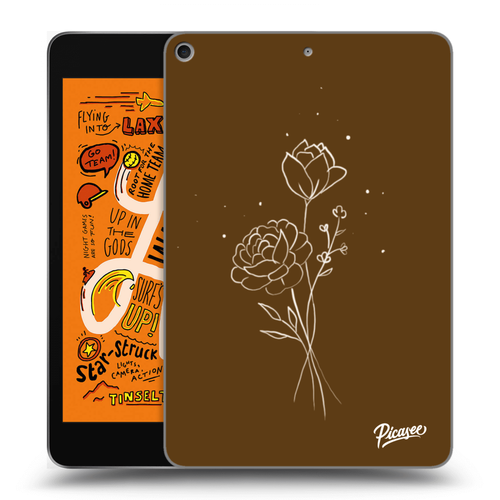 Picasee silikonski prozorni ovitek za Apple iPad mini 2019 (5. gen) - Brown flowers