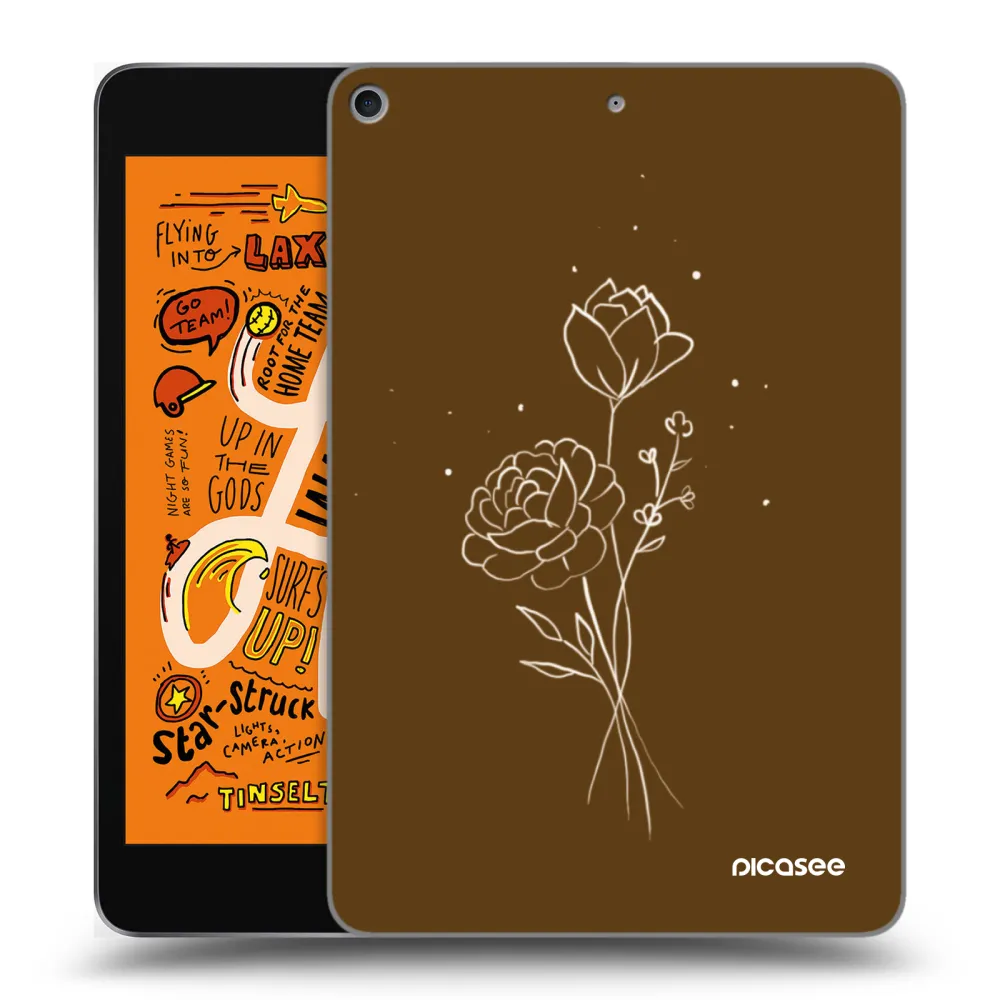 Picasee silikonski prozorni ovitek za Apple iPad mini 2019 (5. gen) - Brown flowers
