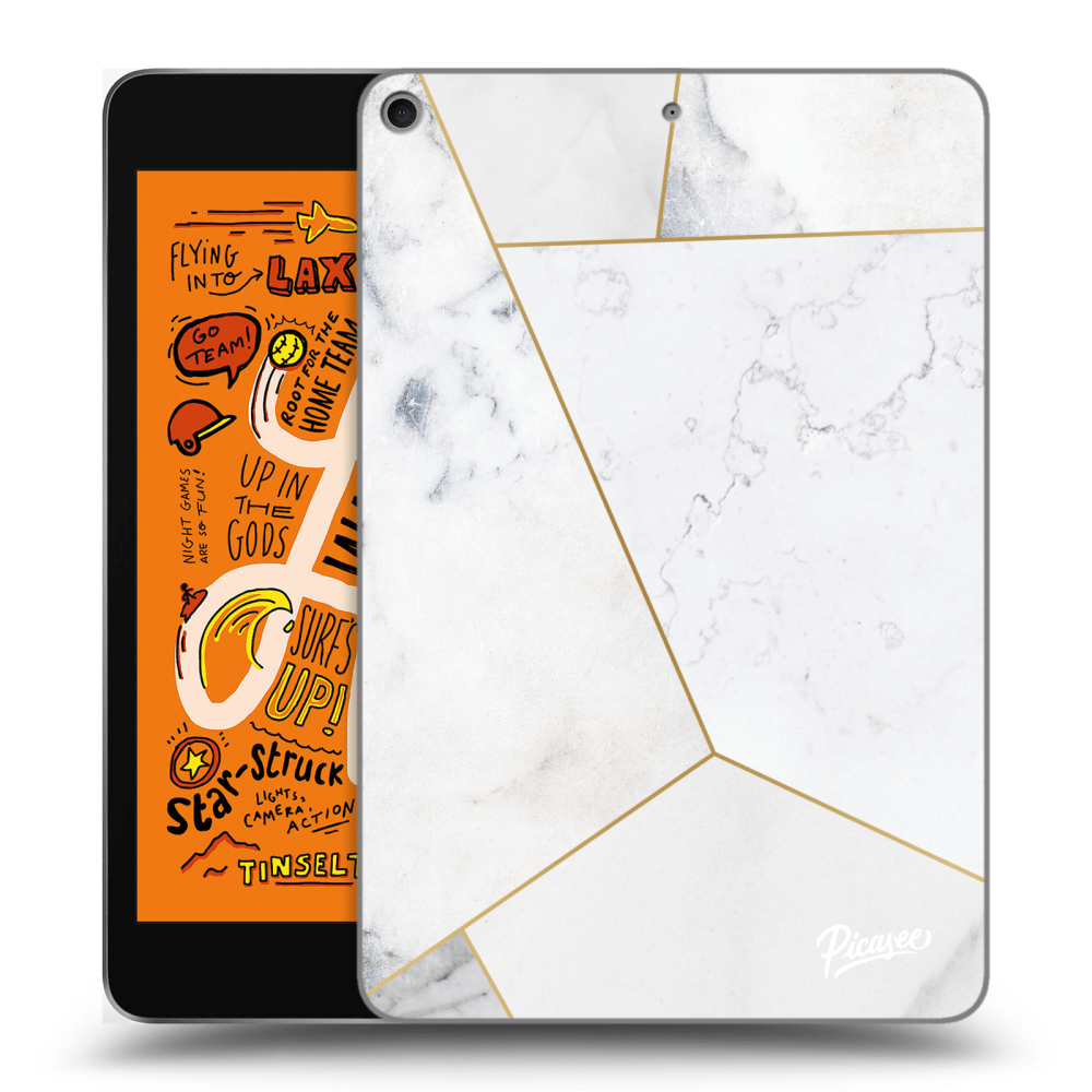 Picasee silikonski črni ovitek za Apple iPad mini 2019 (5. gen) - White tile