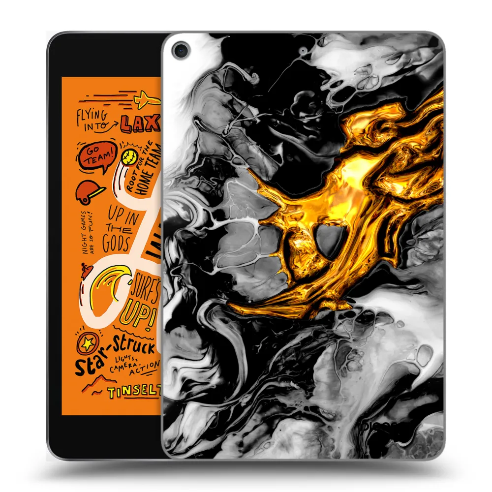 Picasee silikonski prozorni ovitek za Apple iPad mini 2019 (5. gen) - Black Gold 2