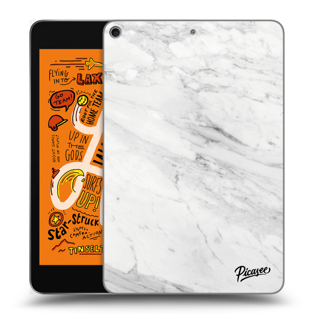Picasee silikonski črni ovitek za Apple iPad mini 2019 (5. gen) - White marble