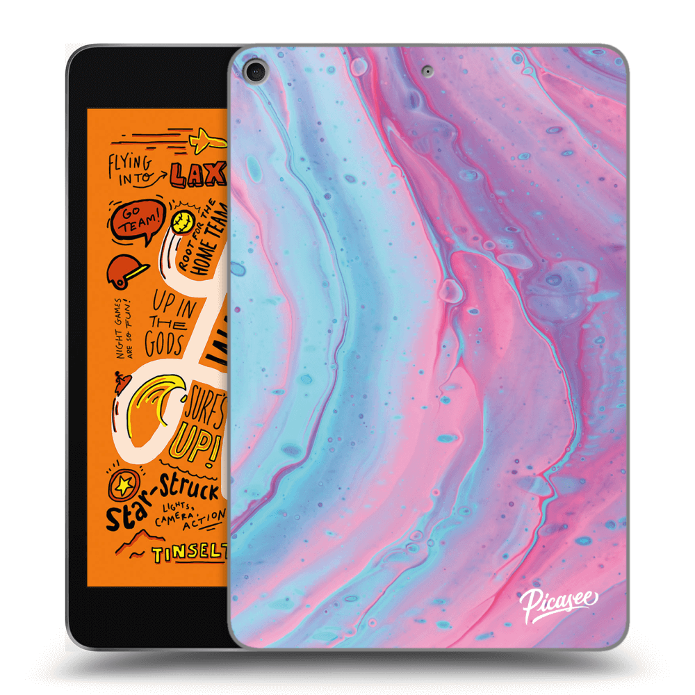 Picasee silikonski črni ovitek za Apple iPad mini 2019 (5. gen) - Pink liquid