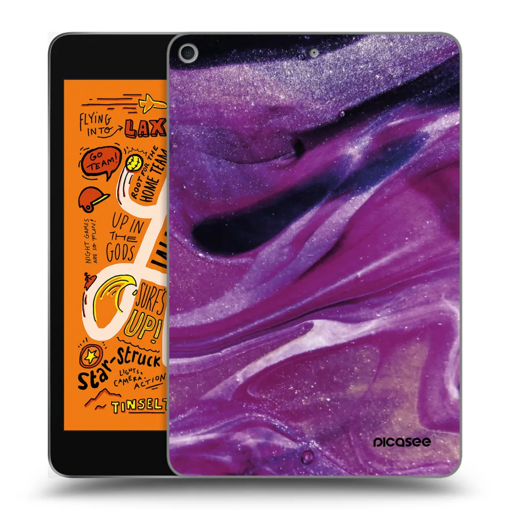 Picasee silikonski prozorni ovitek za Apple iPad mini 2019 (5. gen) - Purple glitter