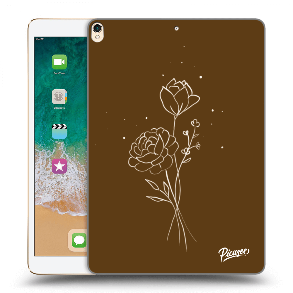 Picasee silikonski črni ovitek za Apple iPad Pro 10.5" 2017 (2. gen) - Brown flowers