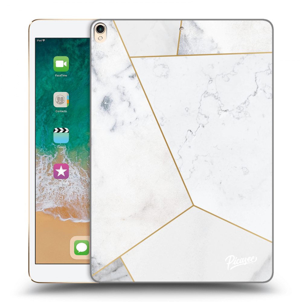 Picasee silikonski prozorni ovitek za Apple iPad Pro 10.5" 2017 (2. gen) - White tile