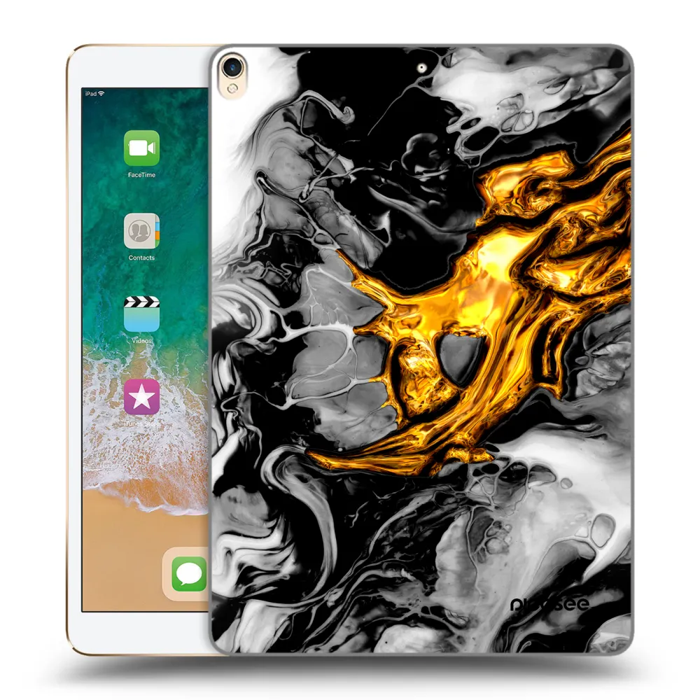 Picasee silikonski prozorni ovitek za Apple iPad Pro 10.5" 2017 (2. gen) - Black Gold 2