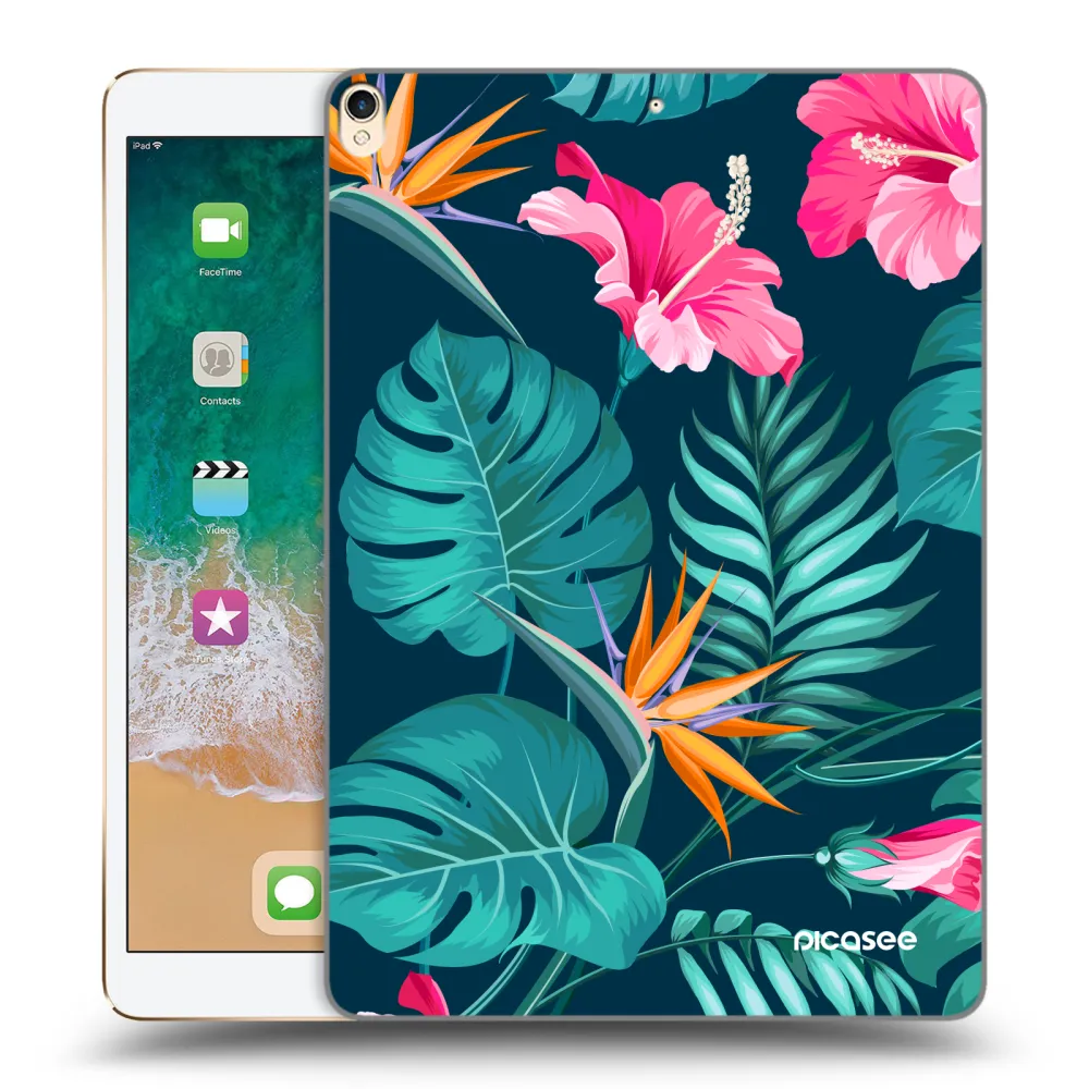 Picasee silikonski prozorni ovitek za Apple iPad Pro 10.5" 2017 (2. gen) - Pink Monstera