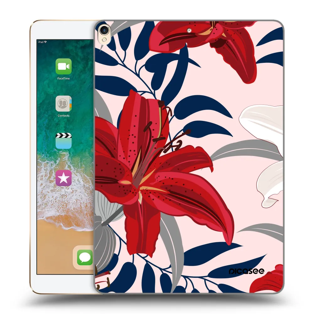 Picasee silikonski prozorni ovitek za Apple iPad Pro 10.5" 2017 (2. gen) - Red Lily