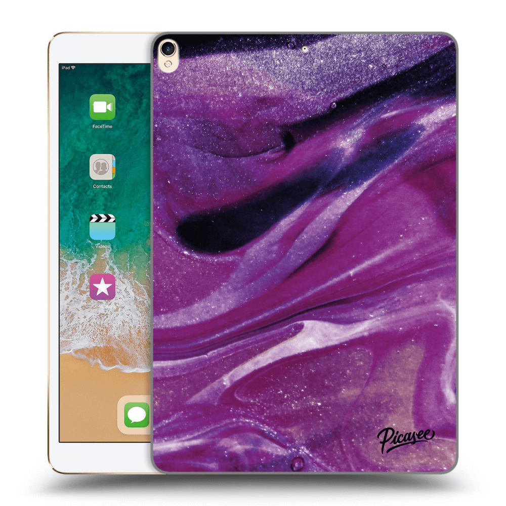 Picasee silikonski prozorni ovitek za Apple iPad Pro 10.5" 2017 (2. gen) - Purple glitter